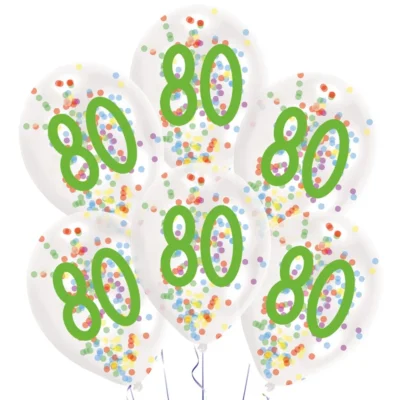 Happy Birthday 80. Baloni Konfeti 6 kom 37556