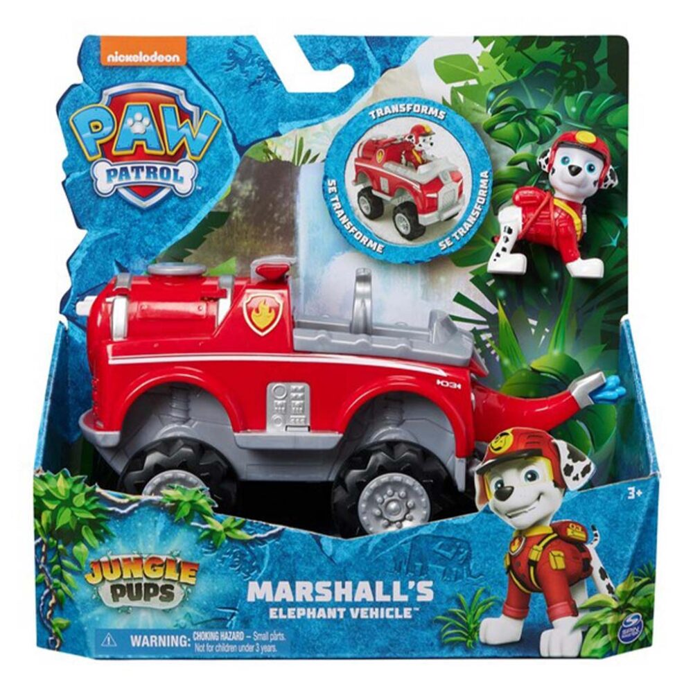 Paw Patrol Marshall Jungle Figura S Vozilom Slona Spin Master