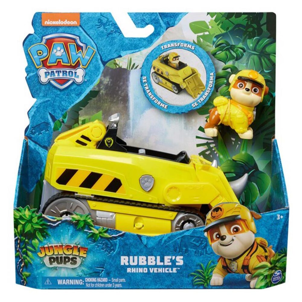 Paw Patrol Rubble Jungle figura s vozilom nosoroga Spin Master