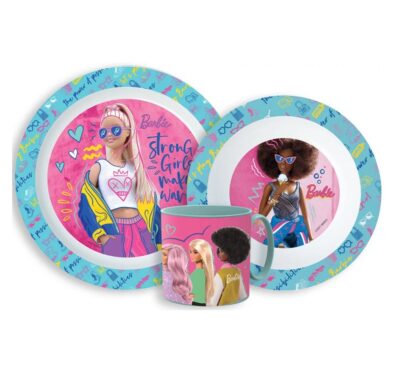 Barbie set za jelo 3 dijela - šalica, zdjelica, tanjur 33363