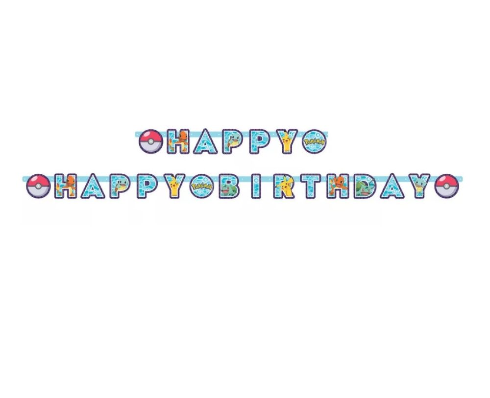 Pokémon Natpis Happy Birthday 60452