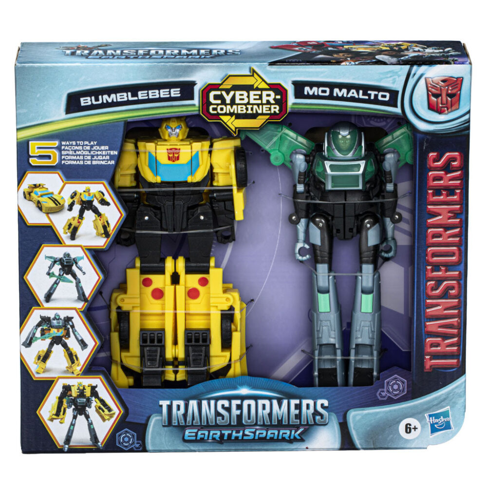 Transformers Earthspark Cyber Combiner Bumblebee & Mo Malto Duo Pack Akcijske Figure