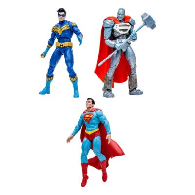 BUNDLE 3 Figure Dc Multiverse Superman, Nightwing I Steel 18 Cm