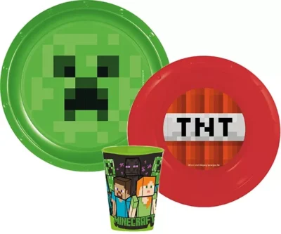 Minecraft Set Za Jelo 3 Dijela – čaša, Zdjelica, Tanjur 55552