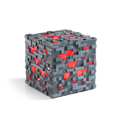 Minecraft Replica Illuminating Redstone Ore Cube