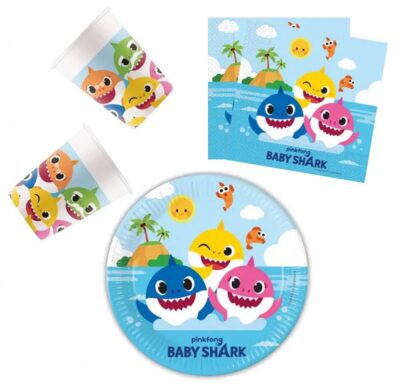 Baby Shark Party Set 36 Komada – Tanjuri, čaše, Salvete