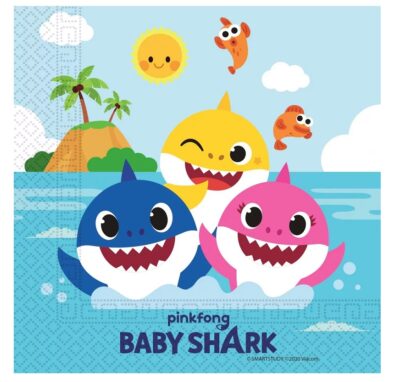 Baby Shark Salvete 20 Komada 33×33 Cm