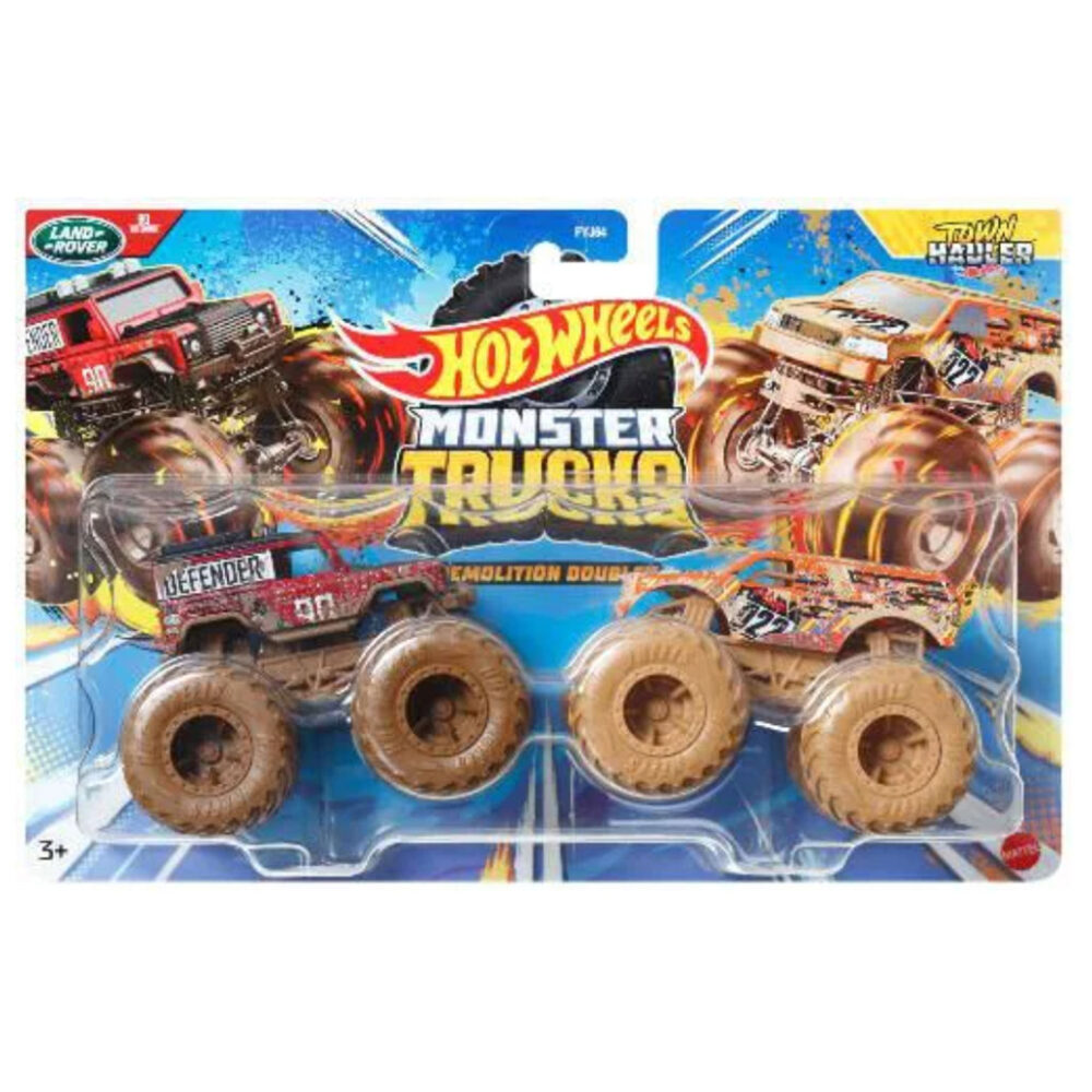 Hot Wheels Monster Trucks Duo Pack Land Rover Vs Town Hauler Autić