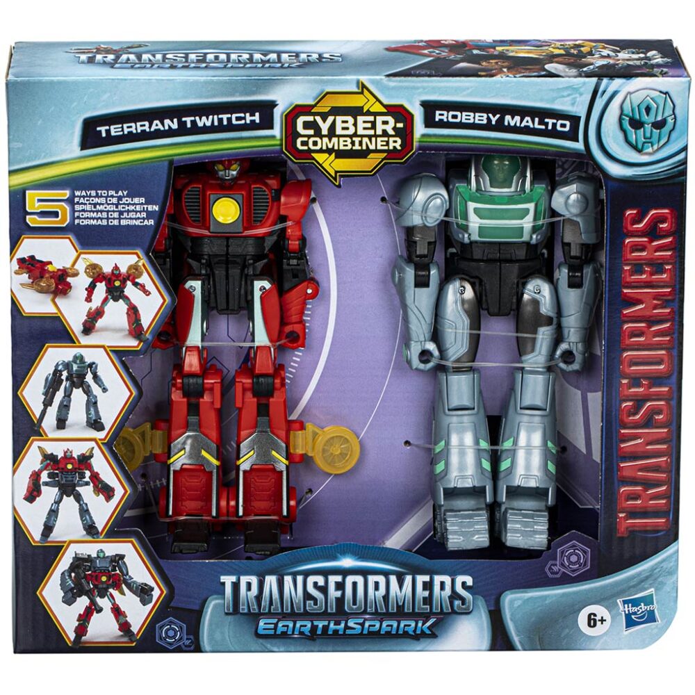 Transformers Earthspark Cyber Combiner Terran Twitch I Robby Malto Duo Pack Akcijske Figure