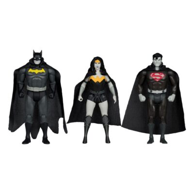 DC Direct Super Powers Batman, Superman & Wonder Woman Black & White Accent Edition Action Figures Gold Label 13 Cm