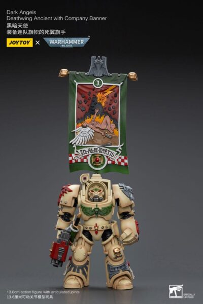 Warhammer 40k Dark Angels Deathwing Ancient With Company Banner Action Figure 12 Cm JT9176