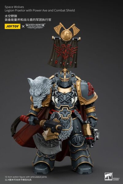 Warhammer 40k The Horus Heresy Space Wolves Legion Praetor With Power Axe And Combat Shield Action Figure 12 Cm