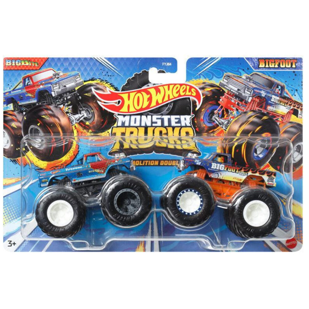 Hot Wheels Monster Trucks Duo Pack BigBite Vs BigFoot Autić 1 64