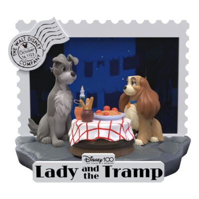 Disney 100th Anniversary D Stage PVC Diorama Lady And The Tramp 12 Cm