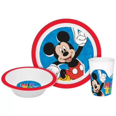 Disney Mickey Mouse Set Za Jelo 3 Dijela – čaša, Zdjelica, Tanjur