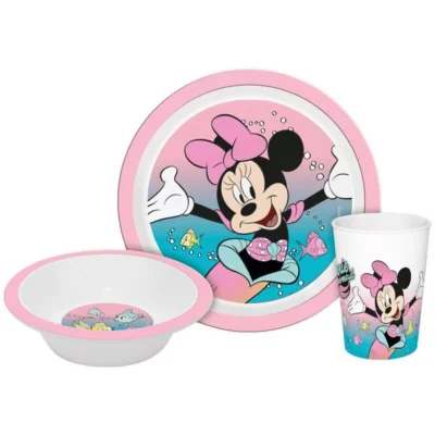 Disney Minnie Mouse Set Za Jelo 3 Dijela – čaša, Zdjelica, Tanjur