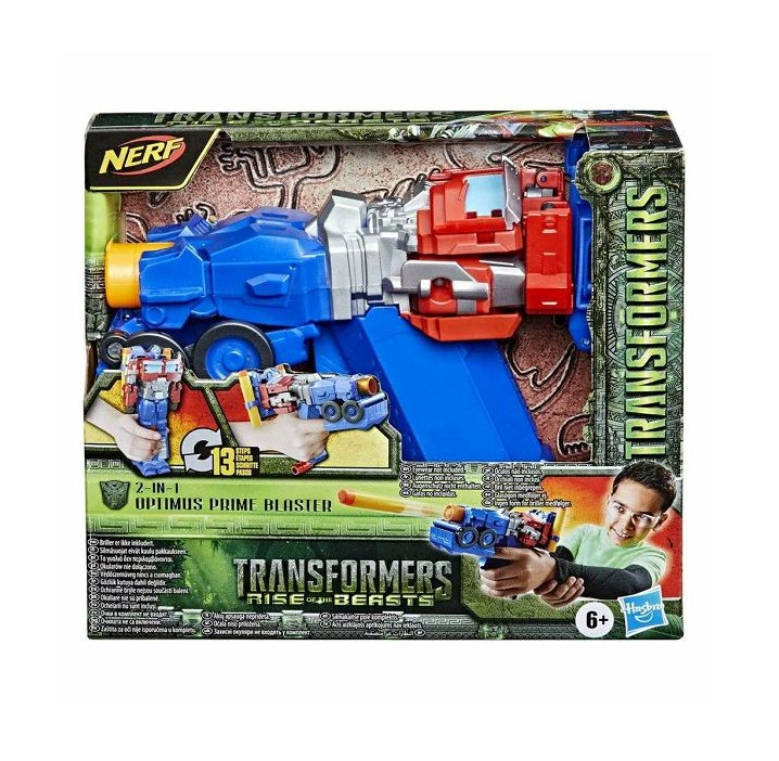 Nerf Transformers Rise Of The Beasts 2u1 Optimus Prime Blaster F3901