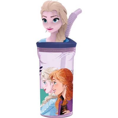 Disney Frozen 3D čaša Sa Slamkom 360 Ml