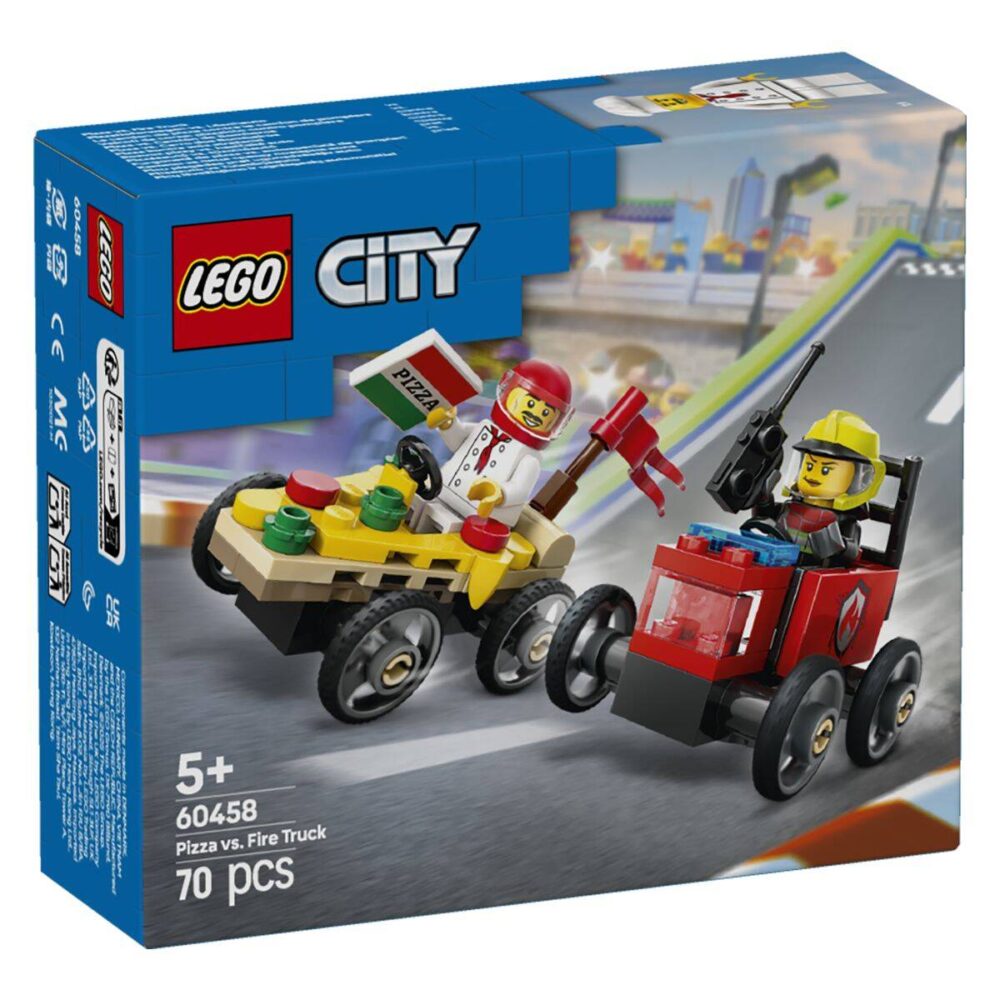 Lego City 60458 Auto Dostavljača Pizze Vatrogasno Vozilo U Utrci