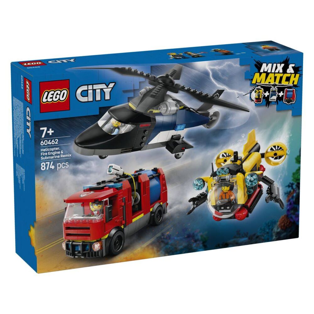 Lego City 60462 Helikopter, Vatrogasni Kamion I Podmornica