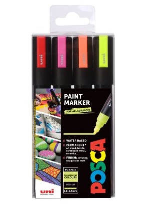 Uni Pak Marker Posca Pc 5m Set Fluorescentne Boje