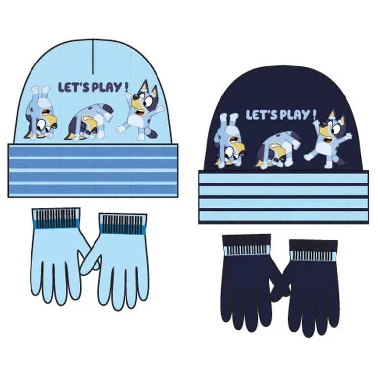 Bluey Set zimska kapa i rukavice Plavi