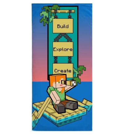 Minecraft Ručnik Za Plažu 70x140 Cm