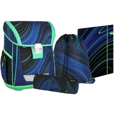 Spirit Blue Stripes Prvoškolska Anatomska Torba Set 4u1