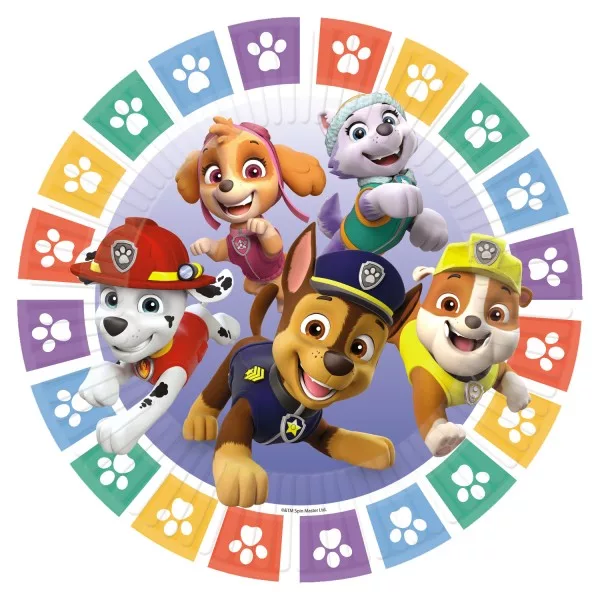 Paw Patrol 8 Kom Papirnatih Tanjura 23 Cm